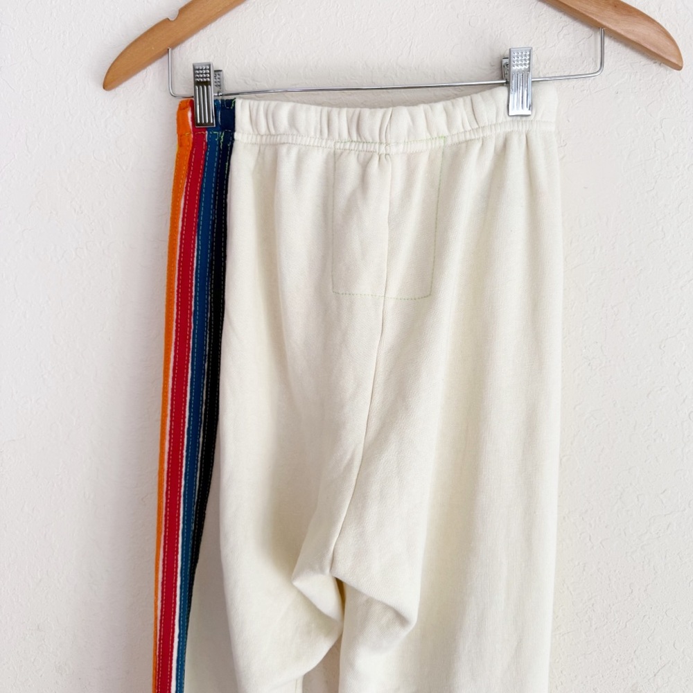 Aviator Nation 5 Stripe Cream Sweatpants Size XS - Picture 5 of 7